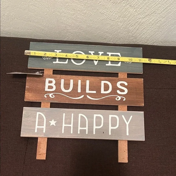 #1095+ Rustic Love Builds a Happy Home Wall Sign “12X12” - Picture 2 of 4